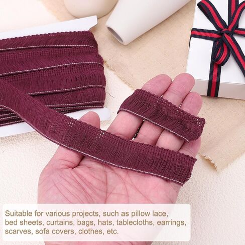 uxcell Sewing Fringe Trim, 14 Yards 1 Inch Tassel Trim Polyester Fringe Tassel Lace Trim Ribbon for Clothes Accessories DIY Sewing Crafts Decoration, Dark Green in Saudi Arabia