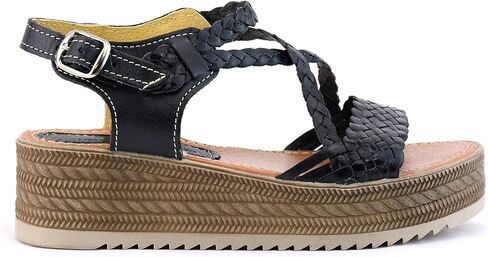 Mexican Leather Plataform Sandals for Women - Model 653 (7, Brown) in Saudi Arabia