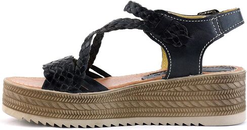 Mexican Leather Plataform Sandals for Women - Model 653 (7, Brown) in Saudi Arabia
