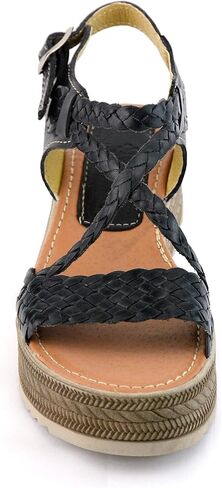 Mexican Leather Plataform Sandals for Women - Model 653 (7, Brown) in Saudi Arabia