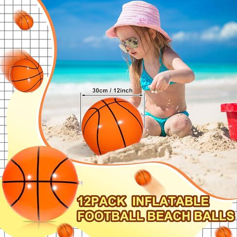 Chivao 24 Pieces Inflatable Ball Soccer Ball Softball Volleyball Basketball Football 16 Inch Beach Balls Party Favors Summer Swimming Pool(Baseball) in Saudi Arabia
