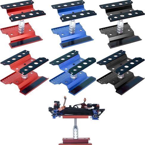 RC Car Repair Work Stand Lift Lower Adjustable Workstation Aluminum 360 Degree Rotation for 1/8 1/10 1/12 RC Car Traxxas Slash TRX4 Arrma Axial SCX10 Losi Redcat Wltoys RC Crawler Monster Truck Buggy in Saudi Arabia
