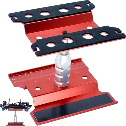RC Car Repair Work Stand Lift Lower Adjustable Workstation Aluminum 360 Degree Rotation for 1/8 1/10 1/12 RC Car Traxxas Slash TRX4 Arrma Axial SCX10 Losi Redcat Wltoys RC Crawler Monster Truck Buggy in Saudi Arabia