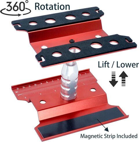 RC Car Repair Work Stand Lift Lower Adjustable Workstation Aluminum 360 Degree Rotation for 1/8 1/10 1/12 RC Car Traxxas Slash TRX4 Arrma Axial SCX10 Losi Redcat Wltoys RC Crawler Monster Truck Buggy in Saudi Arabia
