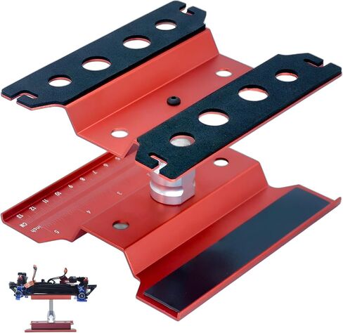 RC Car Repair Work Stand Lift Lower Adjustable Workstation Aluminum 360 Degree Rotation for 1/8 1/10 1/12 RC Car Traxxas Slash TRX4 Arrma Axial SCX10 Losi Redcat Wltoys RC Crawler Monster Truck Buggy in Saudi Arabia