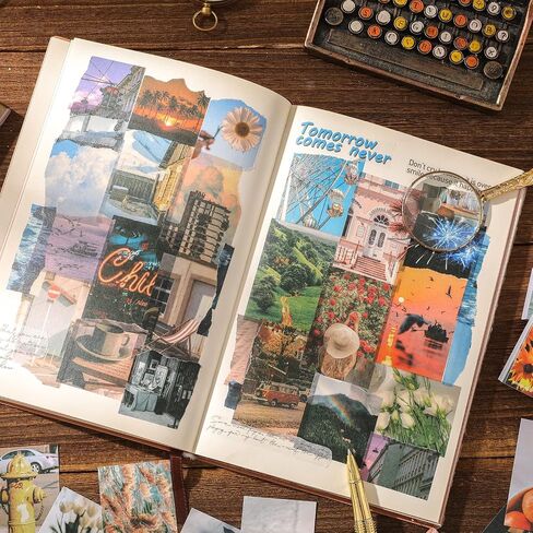 12 Sets 600 Sheets Washi Stickers for Journaling, Daily Quote Flower Nature Travel Stickers Vintage Aesthetic Scrapbook Sticker Set for Bullet Journal Art Diary Card Craft Gifts Planner Notebook in Kuwait
