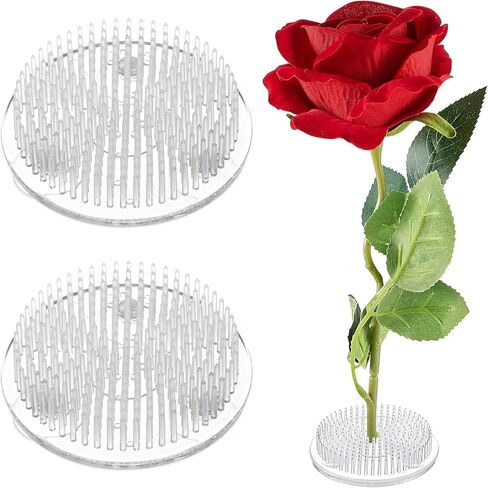 2Pcs Clear Plastic Flower Frog Pin Holders for Arrangements Vase - 2.76 Inch (70mm) - Reusable Round Floral Pin Frogs for Flower Arranging - Floral Arrangement for Home, Garden, and Plant Decorations in Saudi Arabia