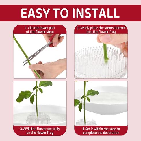 2Pcs Clear Plastic Flower Frog Pin Holders for Arrangements Vase - 2.76 Inch (70mm) - Reusable Round Floral Pin Frogs for Flower Arranging - Floral Arrangement for Home, Garden, and Plant Decorations in Saudi Arabia