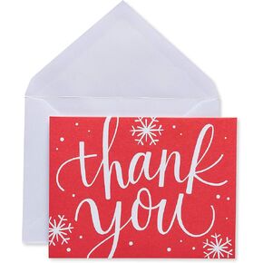 بطاقات شكر للعطلة من American Greetings مع مظاريف، ورقائق ثلج حمراء (25 قطعة) in Kuwait