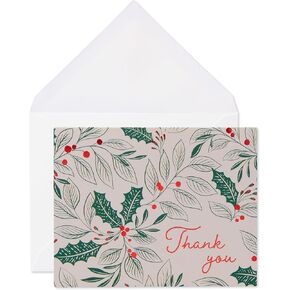بطاقات شكر للعطلة من American Greetings مع مظاريف، ورقائق ثلج حمراء (25 قطعة)