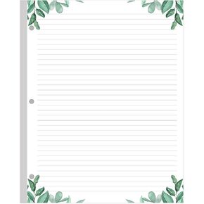 Stationery Lined Paper, Letter Size Unpunched Ruled Filler Paper, 100Sheets / 200Pages Loose-Leaf Line Paper, 100gsm White Paper, 8.5'' x 11'', Leaf