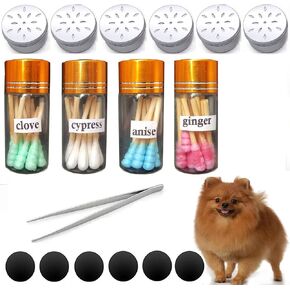 Dog Scent Work Starter kit Available in Anise, Birch, Clove vetiver Flavour Dog Scent Training kit, Nose Work, Dog scentwork Pure Oil-swabs Sets (4 swabs+6 Magnetic Box)