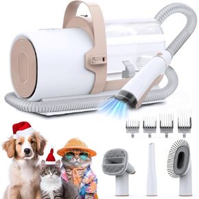 Dog Grooming Vacuum, Pet Vacuum Grooming Kit,11000Pa Powerful Dog Hair Vacuum, 2.5L Large Capacity Pet Hair Vacuum with 4 Grooming Tools, Low Noise Pet Grooming Vacuum for Dogs and Cats, PG50