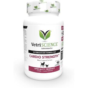 VetriScience - Cardio Strength, Cardiovascular and Circulatory Support Supplement for Dogs and Cats, 90 Capsules