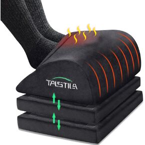 TALSTILA Foot Rest for Under Desk at Work, Under Desk Footrest, Ergonomic 3 Adjustable Heights Footrest, Footrest with Feet Warm Pocket, for Office Desk & Office Chair - Back & Leg Hip Pain Relief