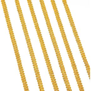 25 Yards Gold Lace Trim Ribbon Metallic Braid Lace Trim Gold Metallic Gimp Braid Lace Trim Centipede Lace Ribbon for Wedding Bridal, Costume or Jewelry, Crafts and Sewing 1/4 inch(8mm) x1.3mm