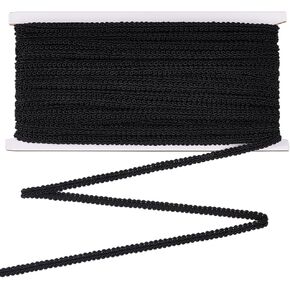 FINGERINSPIRE 27.3 Yards Polyester Woven Braid Trim 1/4 inch Black Gimp Braid Trim Centipede Decorative Gimp Trim Basic Trim Braid Lace Trim for DIY Crafts Sewing Curtain Slipcover Decoration