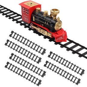 Hot Bee 6 Pcs Train Tracks Accessories Straight Train Track Railroad Building Toy Railway Rail with Snaps 9015 Trains Set,Gifts for 3 4 5 6 7 8+ Year Old Kids (Size：6cm-2.36in)