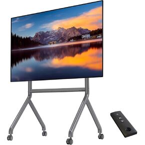 Heavy Duty Motorized Mobile TV Cart, Electric Lifting Stand for 75-90 Inch LCD OLED Flat Curved Panel Screen TV or Smart Board, Load up to 200 lbs, Max VESA 900x600mm P220