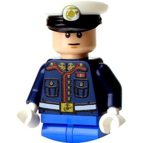 Battle Brick Collectible Marine Corps Dress Uniform Custom Minifigure | Genuine Minifig Printed in The USA | 1.6 Inches Tall | Great Gift for Ages 10+ to Adult AFOL