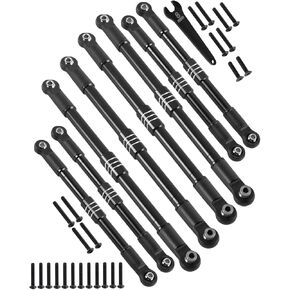 RC Pushrods with Rod Ends Links Turnbuckle Upgrades Part for 1/10 E-Revo 2.0,Summit,Alloy Aluminium Linkage Toe Links Assembled with Rod Ends,Replace 5319X 5338R,8pcs,Navy Blue