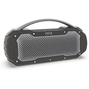 PyleUsa Wireless Portable Bluetooth Boombox Speaker - 40W 2Ch Waterproof Rechargeable Speaker Loud Stereo System w/Google Assistant/Siri Voice Control, TWS Function, Micro SD, RGB Lights -PSBWP4