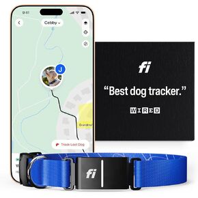 Fi Series 3 Smart Dog Collar - GPS Dog Tracker and Activity & Fitness Monitor, Waterproof, LED Light, Escape Alerts, Nationwide Coverage [Free 6 Month Membership] (Pink, Large)