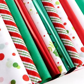 JOYIN 120 Sheets Christmas Tissue Paper for Gift Bags, 20''x20 Christmas Wrapping Paper for Holiday Wrap Craft Decorations, Gift Wrapping Paper Assorted Designs for Gift Wrapping Supplies