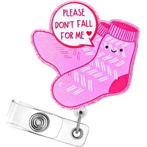 Don’t Fall for Me Badge Reel Holder Retractable with ID Clip for Nurse Nursing Name Tag Card Cute Funny Cow Accessories with Alligator Clip Medical Assistant Office Student Work Hospital
