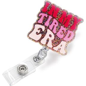 Pink Bow Badge Reel for ID Card Badge,Retractable Badge Holder Alligator Clip Accessories for Nurse,Medical Worker,Nursing Student,Teacher