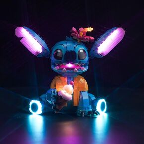 VONADO LED Light Kit Compatible with Lego Stitch 43249 Disney (No Models Only Light) Remote Control Creative Lighting Set Accessories Compatible with Lego Stitch 43249 Building Set 9 Year Old+