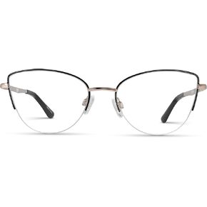 2SeeLife Metal Frame Cat Eye Fake Glasses Women for All Face Shapes with Clear Vision - Sturdy Metal Frame Glasses Women