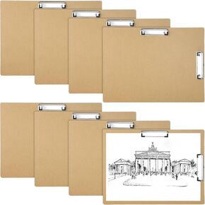 8PCS Extra Large Clipboard, 11’’ x 17’’ Clipboard, A3 Horizontal Wooden Low Profile Clip Art Drawing Clipboard for Drawing Sketching Art Supplies Landscape