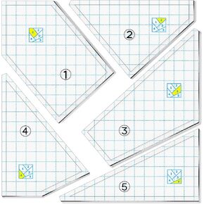 Jutom Quilting Template Set Acrylic Cutting Templates for Quilting Sewing Machine Ruler DIY Hand Patchwork Quilt Ruler for Cut Mats 9 x 9 Inch (Stylish Style)