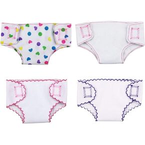 DC-BEAUTIFUL 4 Pack Baby Diapers Doll Underwear for 14-18 Inch Baby Dolls, Suitable for Infant Dolls Baby Girls