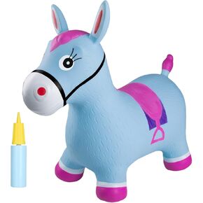 INPANY Bouncy Horse Hopper - Inflatable Jumping Horse, Ride on Rubber Bouncing Animal Toys for Kids/Toddlers/Children/Boys/Girls (Pump Included)
