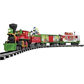 Lionel Disney Battery-Operated Mickey Mouse Express Toy Train Set with Bluetooth, Locomotive, Train Cars, & Track with Authentic Train Sounds, Lights, & Water Vapor Smoke Effects for Kids 4+