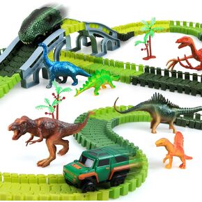 260 PCS Construction Race Tracks for Kids Toys, 2 Electric Cars, 4 Construction Cars, 1 Map & Flexible DIY Track Set, Engineering Toys for 3 4 5 6 Year Old Boys Girls
