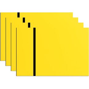 4 Sheets Engraved Dichroic Panels - Plain Color Series, 12''x8'' (20 * 30CM), Yellow Panel Engraved Black