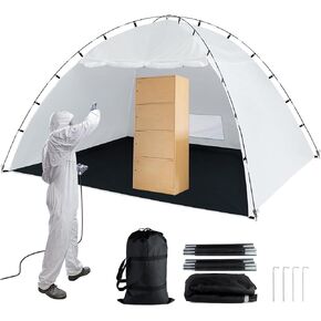 Portable Paint Booth,Siebwin 10x10x6.3ft Spray Paint Tent with Built-in Floor & Mesh Screen & Windproof Hooks, Painting Tent Station for Furniture DIY Hobby Tool, Spray Paint Shelter
