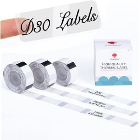 D30 Clear Label - D30 Transparent Thermal Label Tape 14mmx40mm(0.55" x 1.57") Compatible with Phomemo/Memoking D30 Printer Adhesive Clear Label Paper, for Labeling Cosmetics, Storage, Stationary