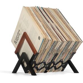 JSVER Vinyl Record Storage 40-60 LP Vinyl Record Holder, Coated Metal Record Holder for Book, Magazine, Files, Albums, Modern Design Music Records Display Shelf Vinyl Holder For Home, Office