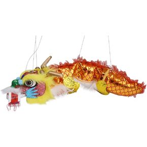 Mandala Crafts Hand String Puppet with Rod, Chinese Marionette Dragon Toy (Red)