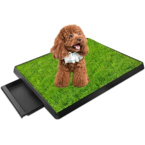 Dog Litter Box, Artificial Grass for Dogs Potty with Tray, Fake Grass Patch for Dogs Indoor and Outdoor Use, Puppy Training Pad, Best for Medium and Small Dog, by GPCT