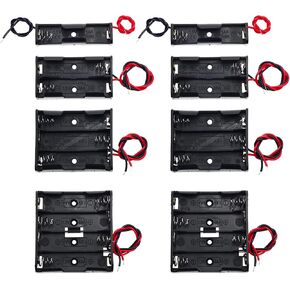 QTEATAK 6 Pcs 2 x 3V CR2032 Button Coin Cell Battery Holder with Leads On Off Switch