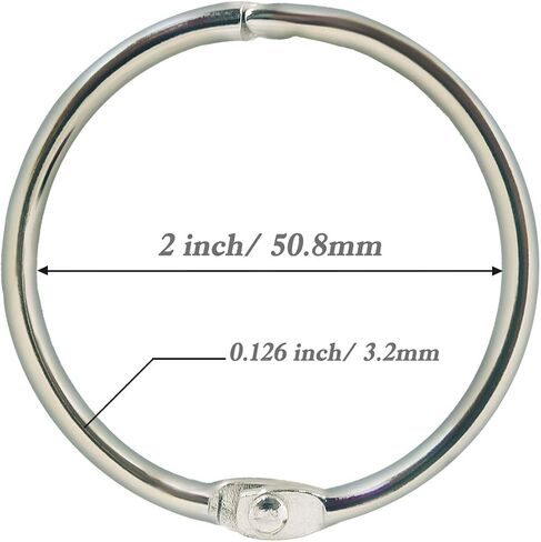 Binder Rings 2 Inch (20 Pack) Silver Office Book Rings, Loose Leaf Binder Rings, Metal Book Rings, Nickel Plated Steel Binder Rings for School, Office and Home in Saudi Arabia