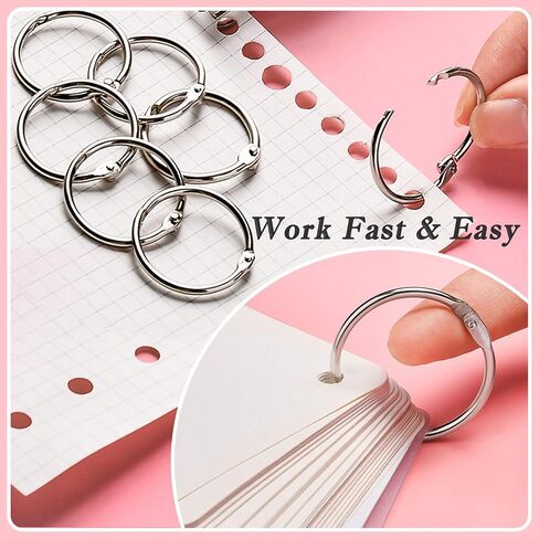 Binder Rings 2 Inch (20 Pack) Silver Office Book Rings, Loose Leaf Binder Rings, Metal Book Rings, Nickel Plated Steel Binder Rings for School, Office and Home in Saudi Arabia