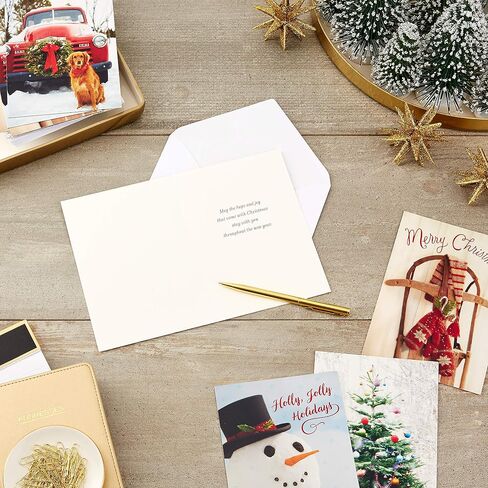 Hallmark Boxed Christmas Cards Assortment, Vintage Red Truck (4 Designs, 12 Cards and Envelopes) in Saudi Arabia