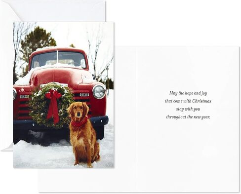 Hallmark Boxed Christmas Cards Assortment, Vintage Red Truck (4 Designs, 12 Cards and Envelopes) in Saudi Arabia