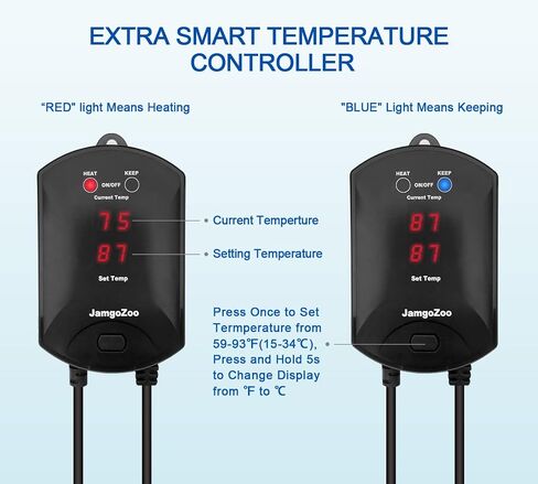 200W Quartz Aquarium Heater for Fresh & Salt Water, Submersible Fish Heater with External LED Display Temperature Controller, Suitable 20-40 Gallon Water in Saudi Arabia